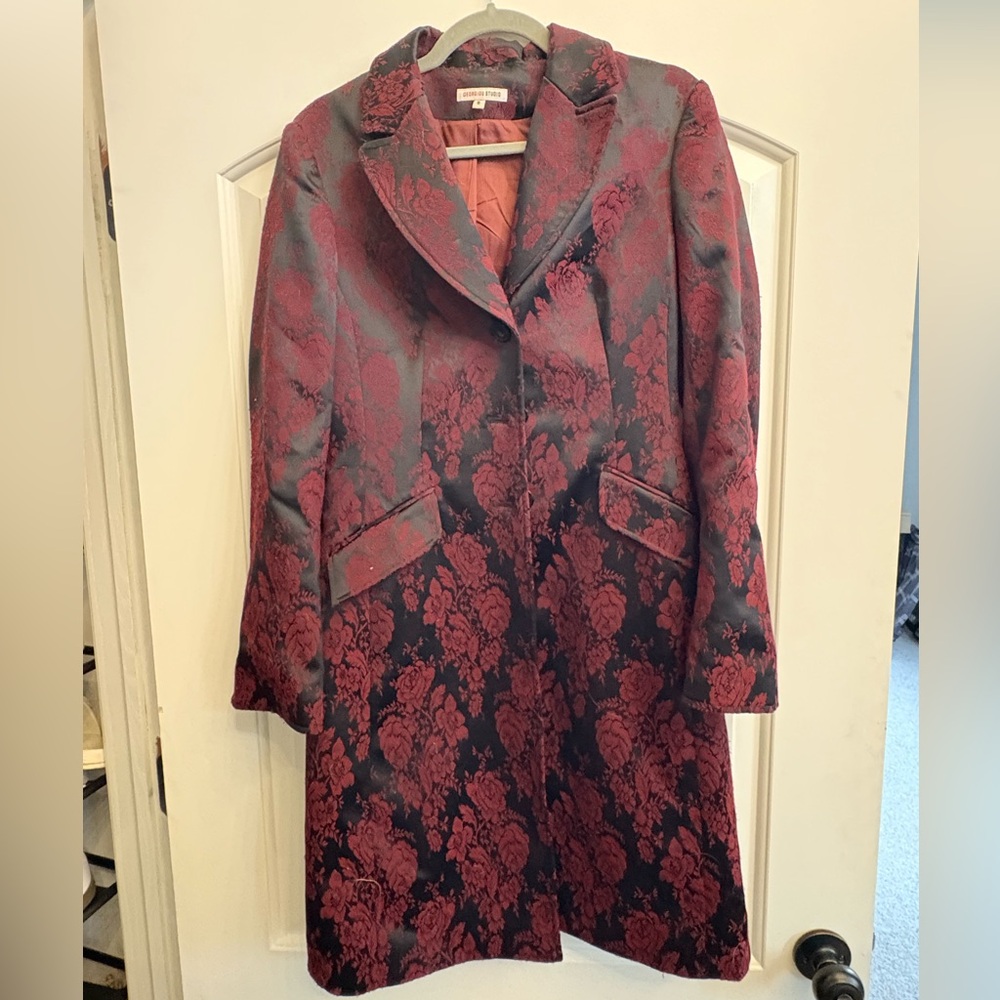 Women's Floral Duster in Red and Black